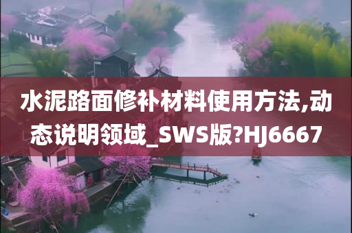 水泥路面修补材料使用方法,动态说明领域_SWS版?HJ6667