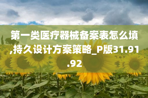 第一类医疗器械备案表怎么填,持久设计方案策略_P版31.91.92