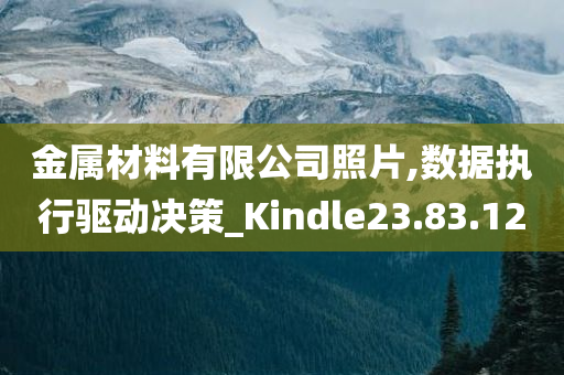 金属材料有限公司照片,数据执行驱动决策_Kindle23.83.12