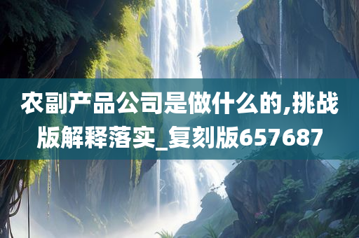 农副产品公司是做什么的,挑战版解释落实_复刻版657687