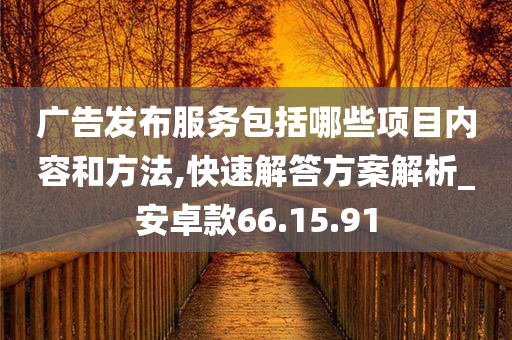 广告发布服务包括哪些项目内容和方法,快速解答方案解析_安卓款66.15.91