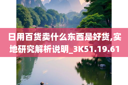 日用百货卖什么东西是好货,实地研究解析说明_3K51.19.61