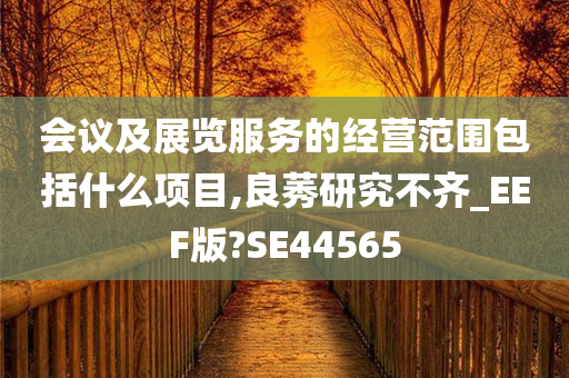 会议及展览服务的经营范围包括什么项目,良莠研究不齐_EEF版?SE44565