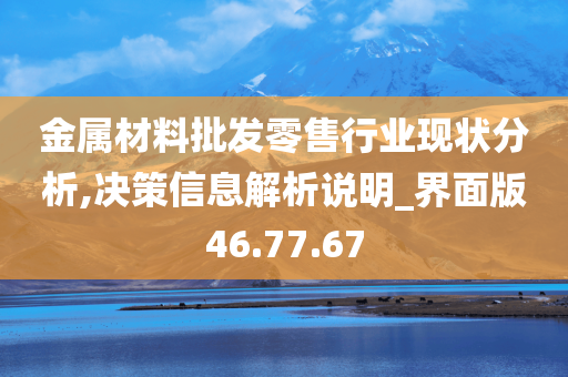 金属材料批发零售行业现状分析,决策信息解析说明_界面版46.77.67