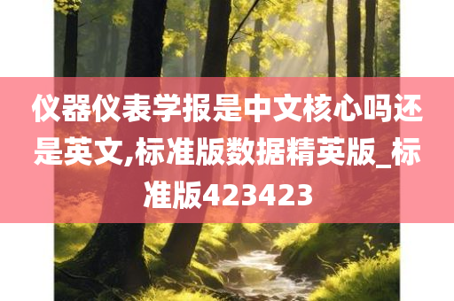 仪器仪表学报是中文核心吗还是英文,标准版数据精英版_标准版423423