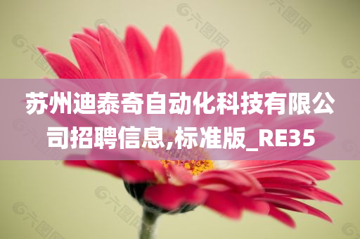 苏州迪泰奇自动化科技有限公司招聘信息,标准版_RE35