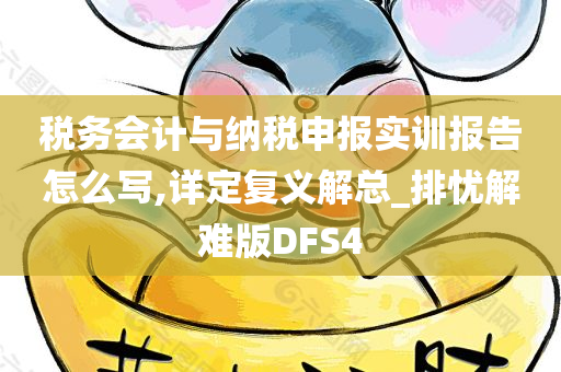 税务会计与纳税申报实训报告怎么写,详定复义解总_排忧解难版DFS4