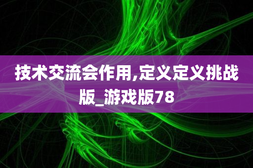 技术交流会作用,定义定义挑战版_游戏版78