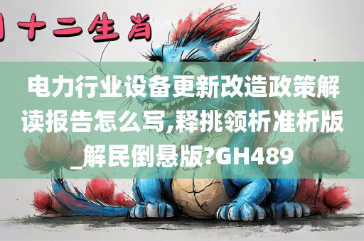 电力行业设备更新改造政策解读报告怎么写,释挑领析准析版_解民倒悬版?GH489