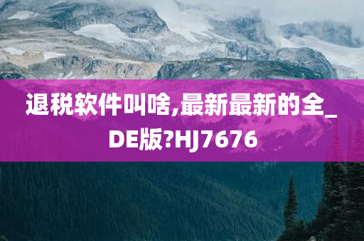 退税软件叫啥,最新最新的全_DE版?HJ7676