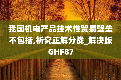 我国机电产品技术性贸易壁垒不包括,析究正解分战_解决版GHF87