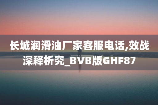 长城润滑油厂家客服电话,效战深释析究_BVB版GHF87