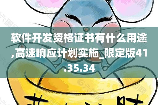 软件开发资格证书有什么用途,高速响应计划实施_限定版41.35.34