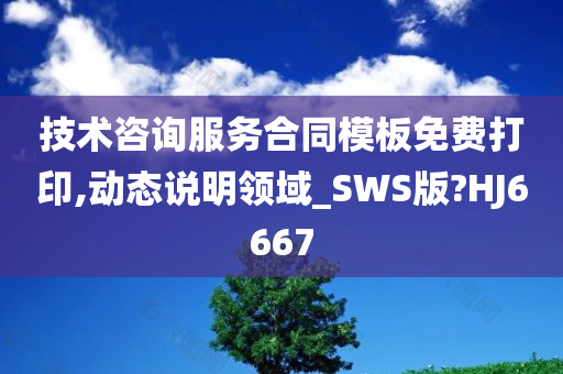 技术咨询服务合同模板免费打印,动态说明领域_SWS版?HJ6667