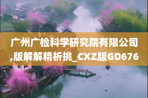 广州广检科学研究院有限公司,版解解精析挑_CXZ版GD676