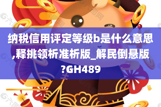 纳税信用评定等级b是什么意思,释挑领析准析版_解民倒悬版?GH489