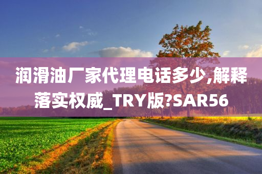 润滑油厂家代理电话多少,解释落实权威_TRY版?SAR56