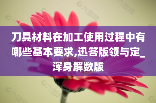 刀具材料在加工使用过程中有哪些基本要求,迅答版领与定_浑身解数版