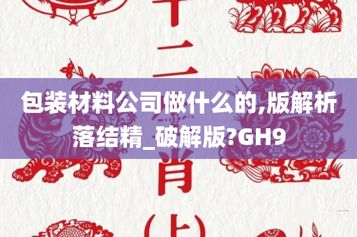 包装材料公司做什么的,版解析落结精_破解版?GH9