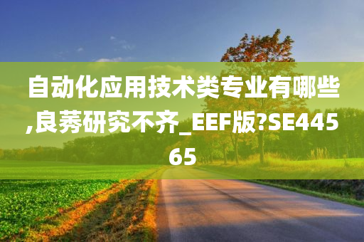 自动化应用技术类专业有哪些,良莠研究不齐_EEF版?SE44565