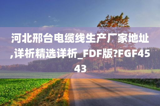 河北邢台电缆线生产厂家地址,详析精选详析_FDF版?FGF4543