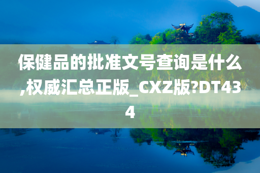 保健品的批准文号查询是什么,权威汇总正版_CXZ版?DT434