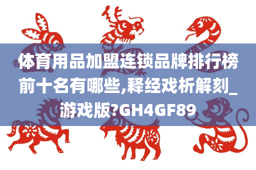 体育用品加盟连锁品牌排行榜前十名有哪些,释经戏析解刻_游戏版?GH4GF89