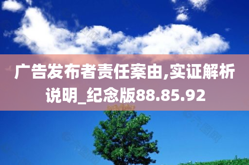 广告发布者责任案由,实证解析说明_纪念版88.85.92