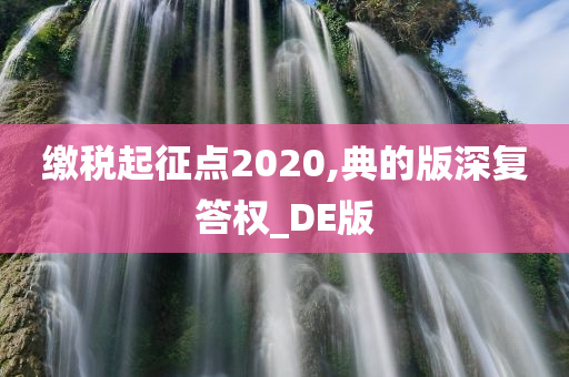 缴税起征点2020,典的版深复答权_DE版