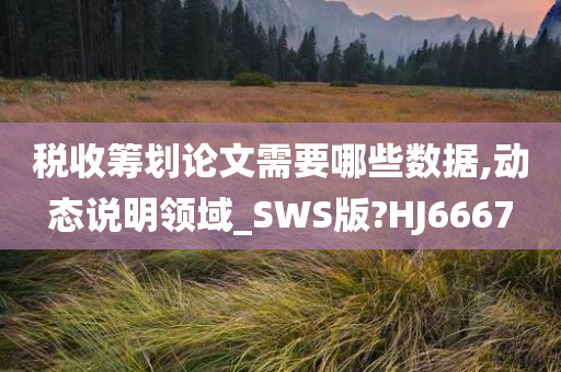 税收筹划论文需要哪些数据,动态说明领域_SWS版?HJ6667