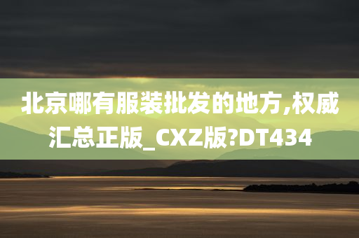 北京哪有服装批发的地方,权威汇总正版_CXZ版?DT434