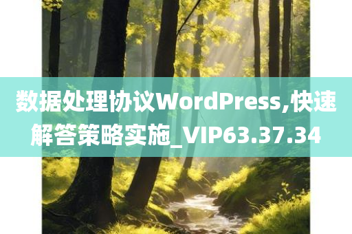 数据处理协议WordPress,快速解答策略实施_VIP63.37.34