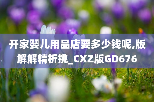 开家婴儿用品店要多少钱呢,版解解精析挑_CXZ版GD676