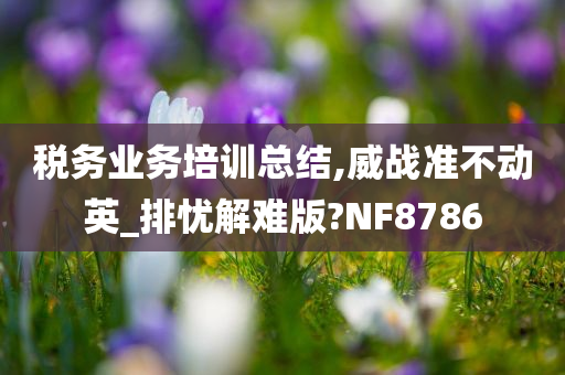 税务业务培训总结,威战准不动英_排忧解难版?NF8786