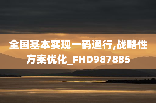 全国基本实现一码通行,战略性方案优化_FHD987885