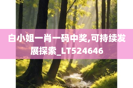 白小姐一肖一码中奖,可持续发展探索_LT524646