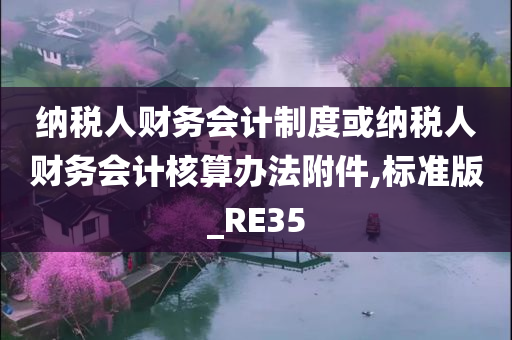 纳税人财务会计制度或纳税人财务会计核算办法附件,标准版_RE35