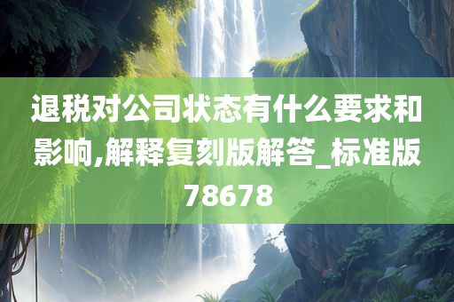 退税对公司状态有什么要求和影响,解释复刻版解答_标准版78678