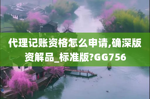 代理记账资格怎么申请,确深版资解品_标准版?GG756