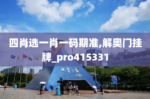 四肖选一肖一码期准,解奥门挂牌_pro415331