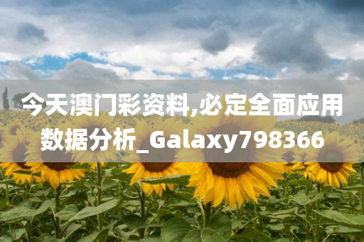 今天澳门彩资料,必定全面应用数据分析_Galaxy798366