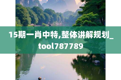 15期一肖中特,整体讲解规划_tool787789