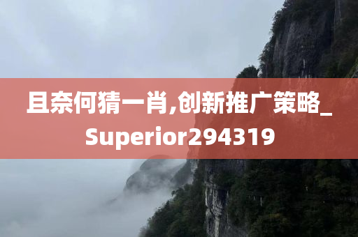 且奈何猜一肖,创新推广策略_Superior294319