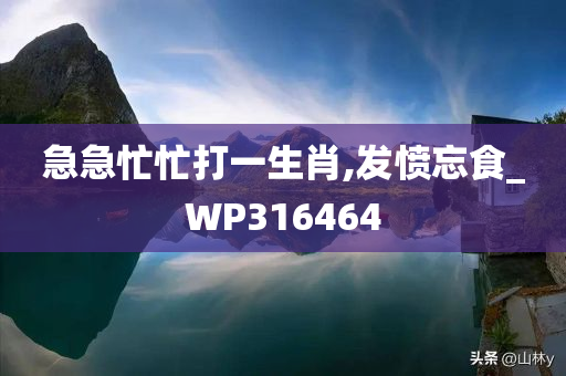 急急忙忙打一生肖,发愤忘食_WP316464