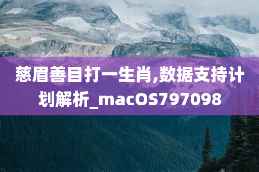 慈眉善目打一生肖,数据支持计划解析_macOS797098