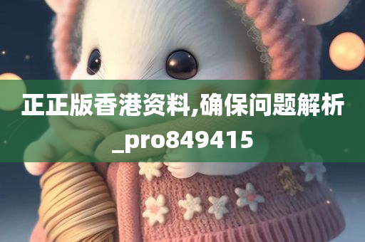 正正版香港资料,确保问题解析_pro849415