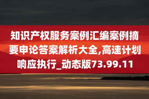 知识产权服务案例汇编案例摘要申论答案解析大全,高速计划响应执行_动态版73.99.11