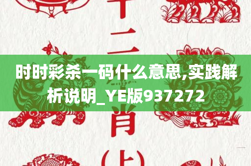 时时彩杀一码什么意思,实践解析说明_YE版937272