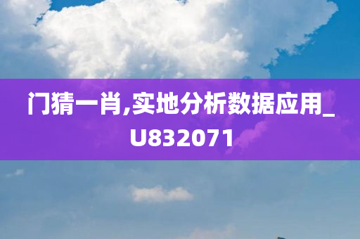 门猜一肖,实地分析数据应用_U832071