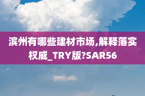 滨州有哪些建材市场,解释落实权威_TRY版?SAR56